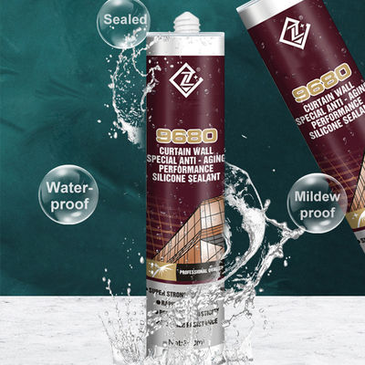 Resistente de alta temperatura do vedador neutro preto do silicone para a parede de cortina